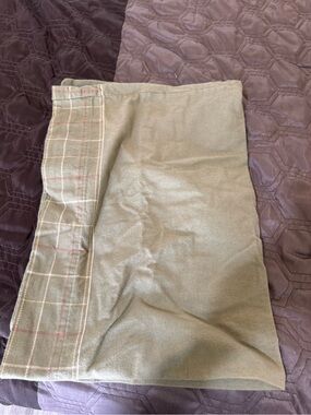 Woolrich Olive Green Pillow Sham with Plaid Trim
